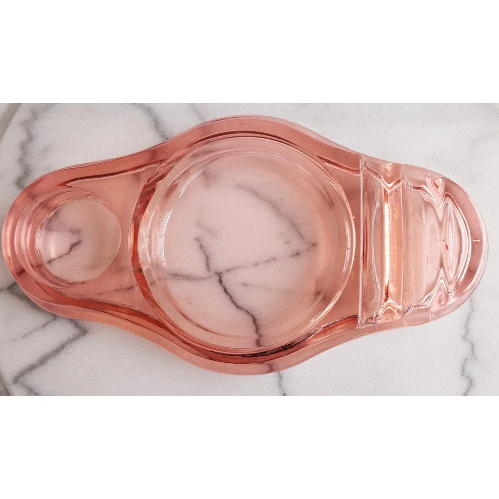 Cambridge Glass Peach-Blo Vintage Vanity Dish Hand Painted
